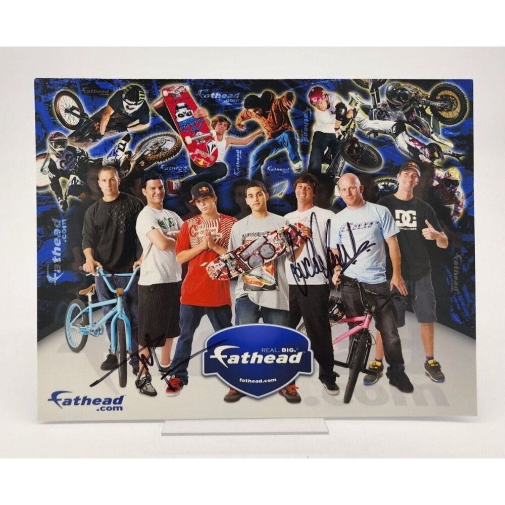 RARE Dave Mirra & Bucky Lasek BMX Signed Autographed Fathead Poster & Sticker